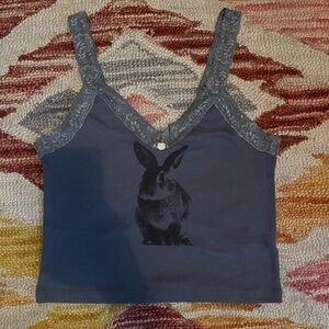 Kimchi Blue Charcoal Ribbed Tank